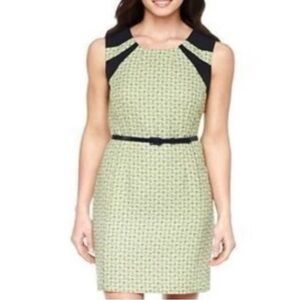 Nine & Co Womens  Green Navy Blue Sleeveless Career Tweed Look Dress Size 14